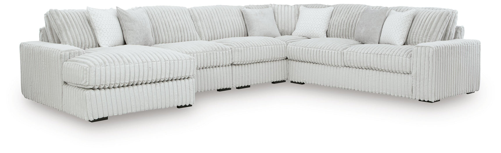 Stupendous Alloy Velvet 5-Piece Sectional with Chaise