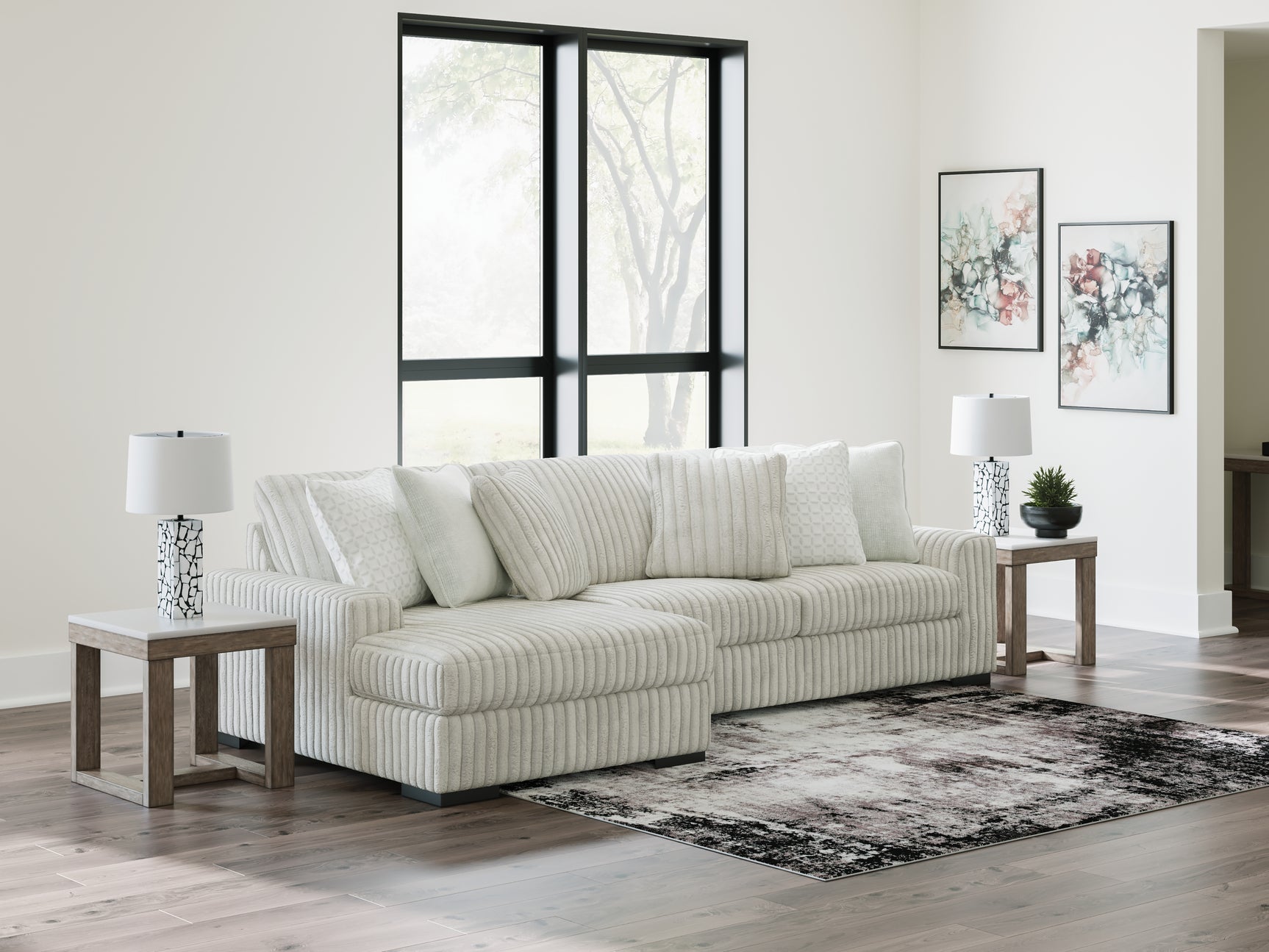 Stupendous Alloy Velvet 2-Piece Sectional with Chaise