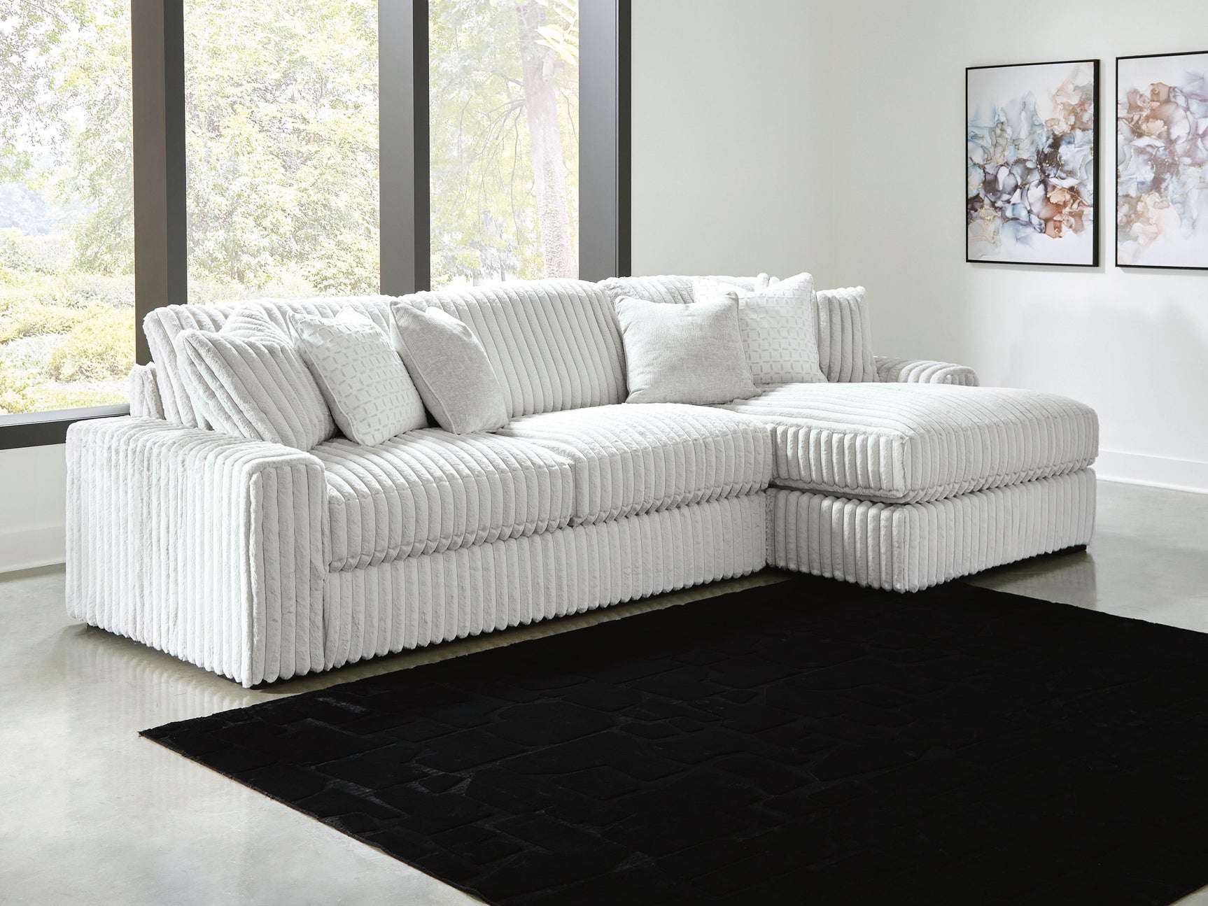 Stupendous Alloy Velvet 2-Piece Sectional with Chaise