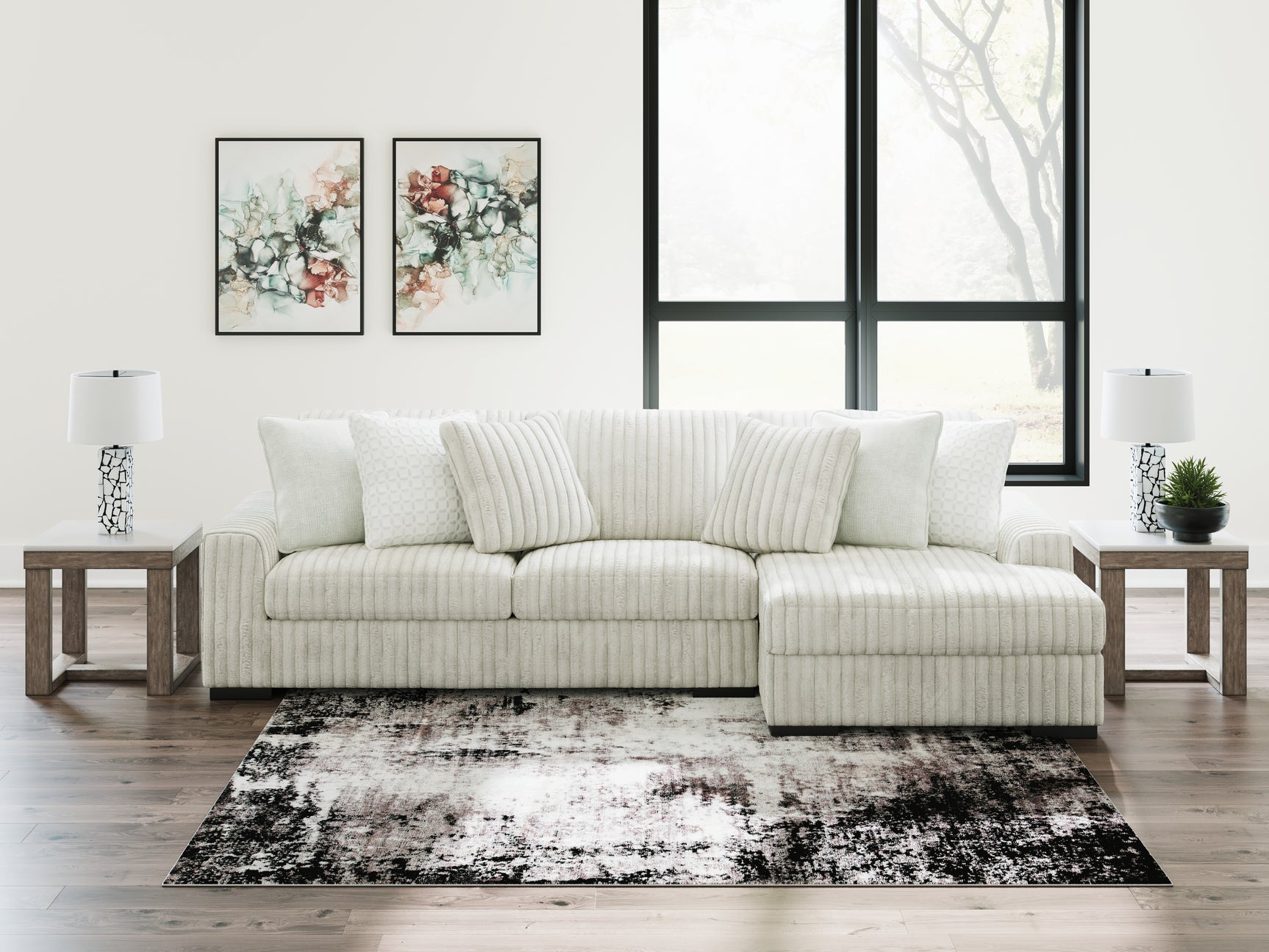 Stupendous Alloy Velvet 2-Piece Sectional with Chaise