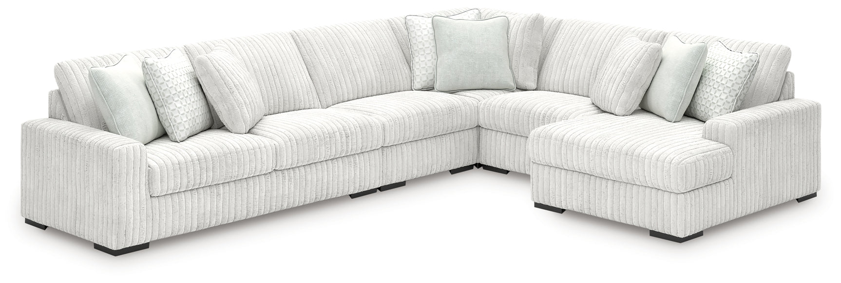 Stupendous Alloy Velvet 5-Piece Sectional with Chaise