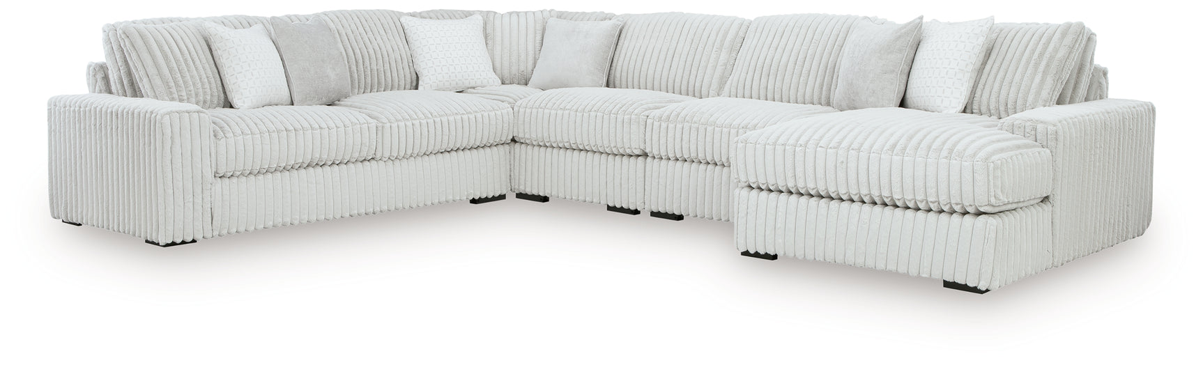 Stupendous Alloy Velvet 5-Piece Sectional with Chaise