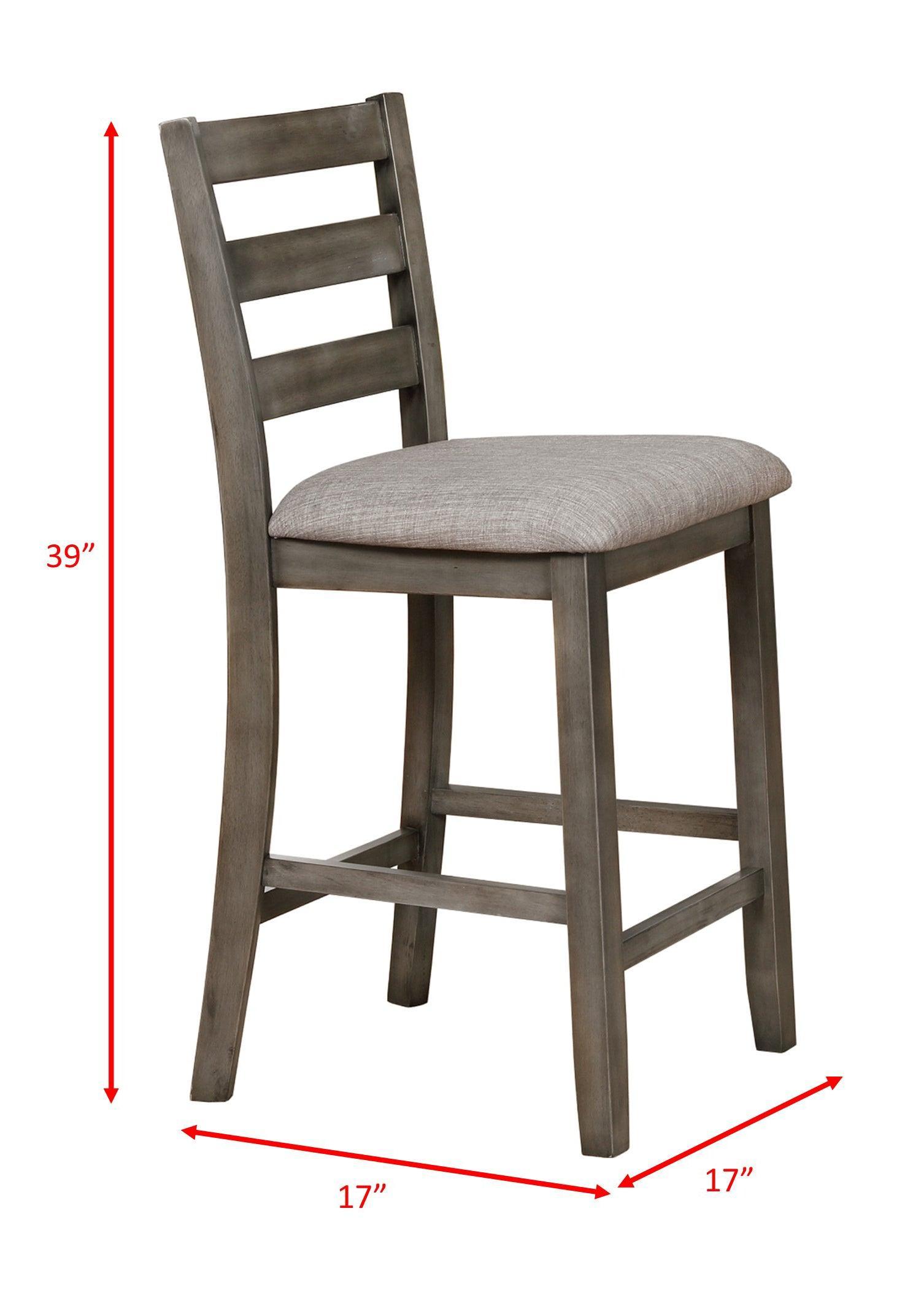 Tahoe Gray Modern Wood Square 5-Piece Counter Height Dining Room Set - Ella Furniture