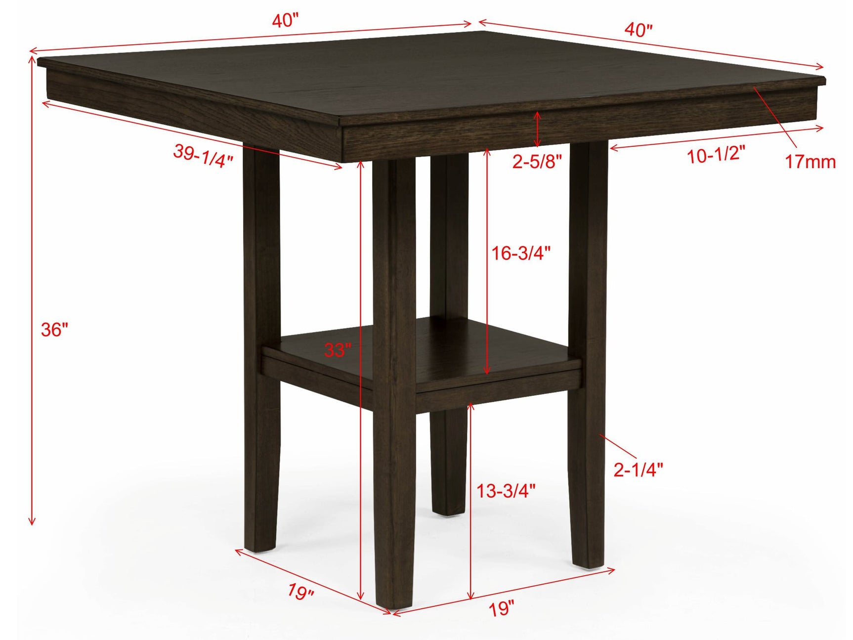 Lester 5-Piece Brown Counter Height Set view 4