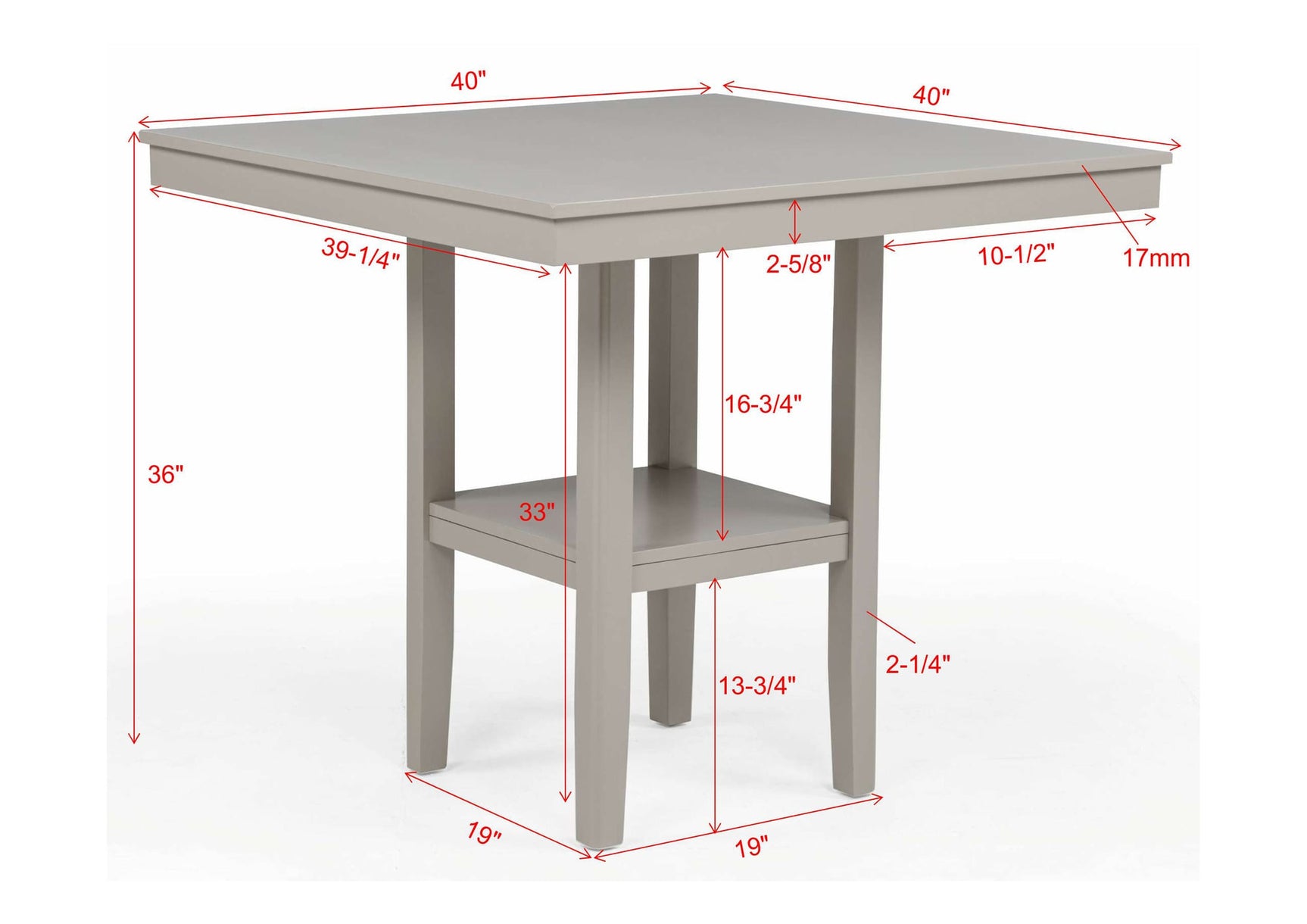 Lester 5-Piece Greige Counter Height Set view 4