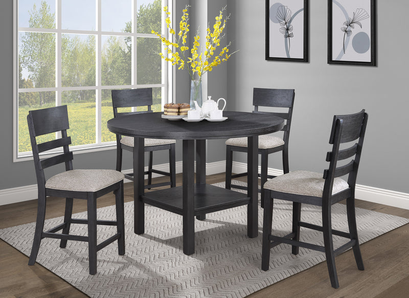Guthrie Gray Modern Solid Wood And Veneers Counter Height Dining Room Set