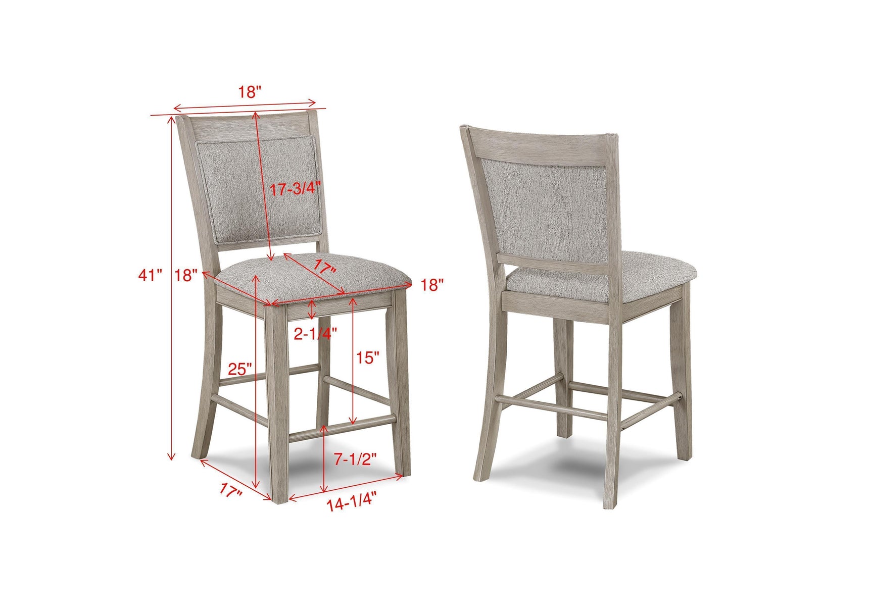 Fulton Gray Marble Top Counter Height Set