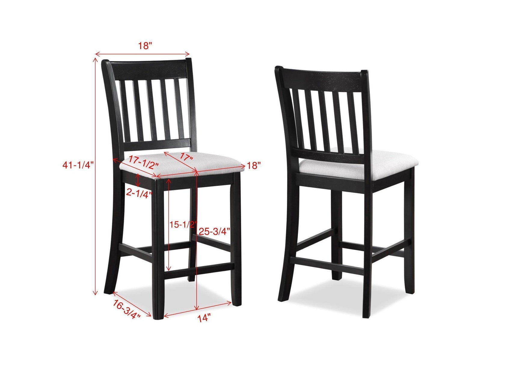 Salvador Light Gray Black Counter Height Set