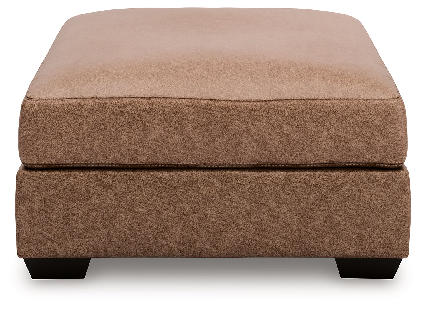 WillowBend Caramel Faux Leather Oversized Accent Ottoman