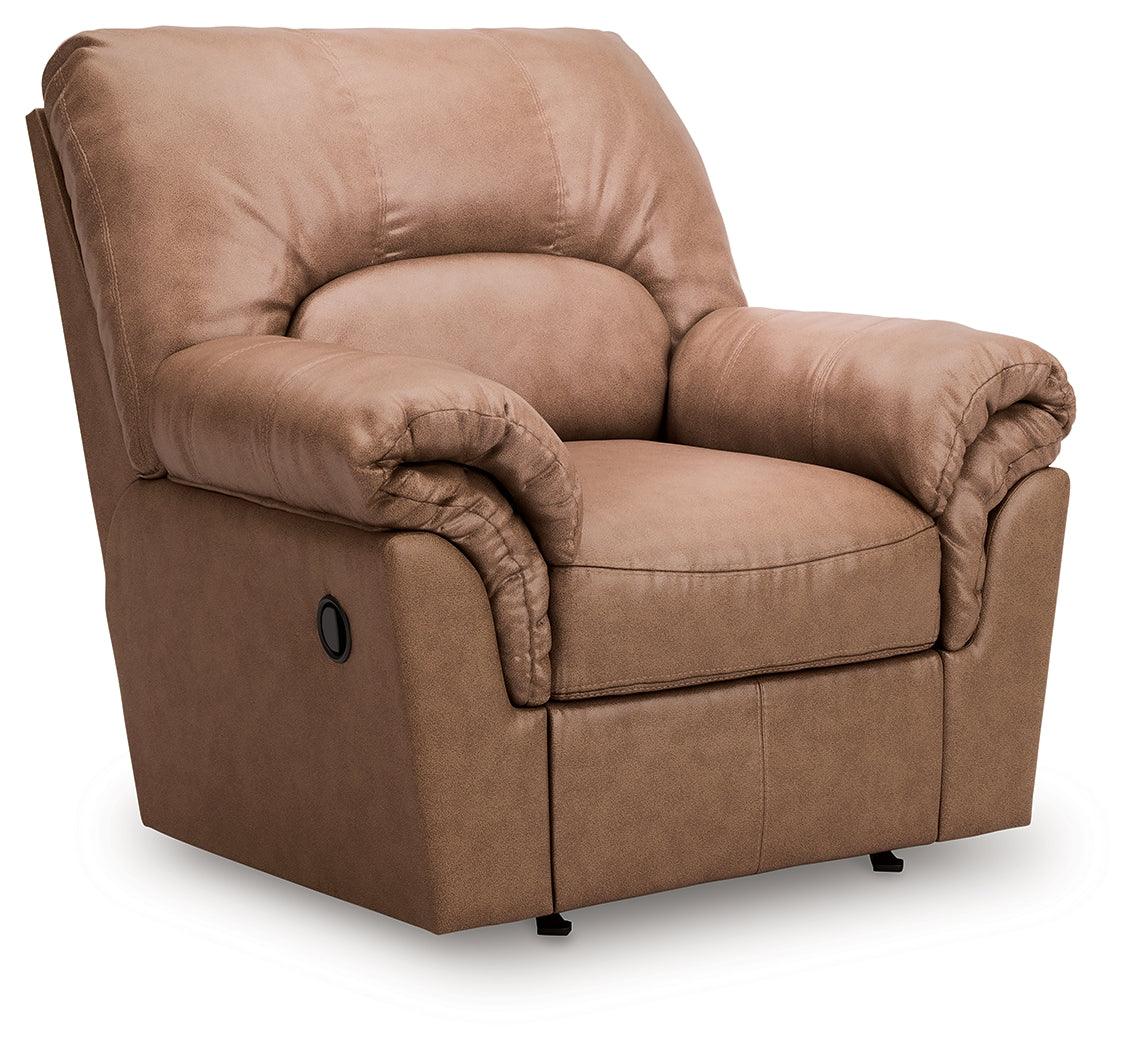 WillowBend Caramel Faux Leather Recliner