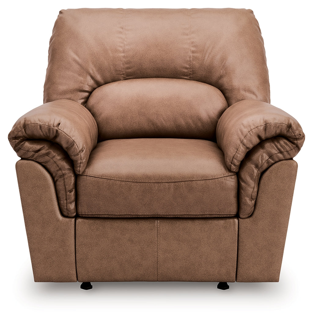 WillowBend Caramel Faux Leather Recliner