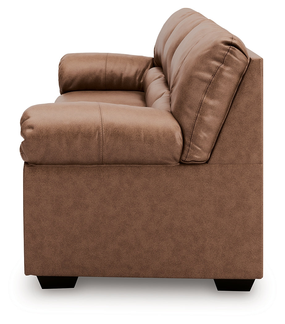 WillowBend Caramel Faux Leather Sofa