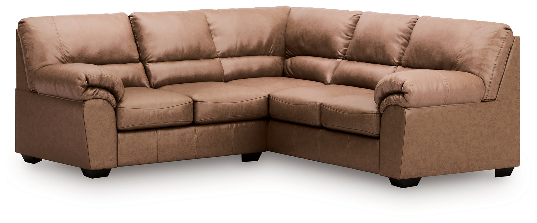 WillowBend Caramel Faux Leather 2-Piece Sectional