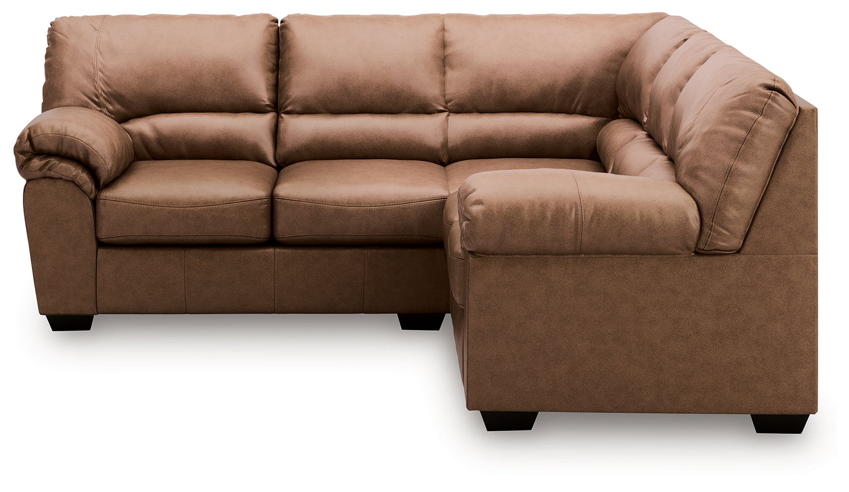 WillowBend Caramel Faux Leather 2-Piece Sectional