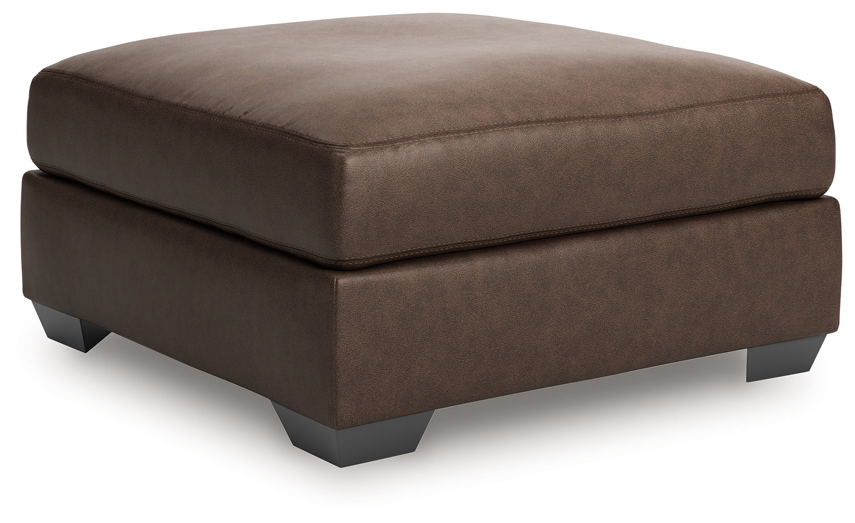 WillowBend Umber Faux Leather Oversized Accent Ottoman