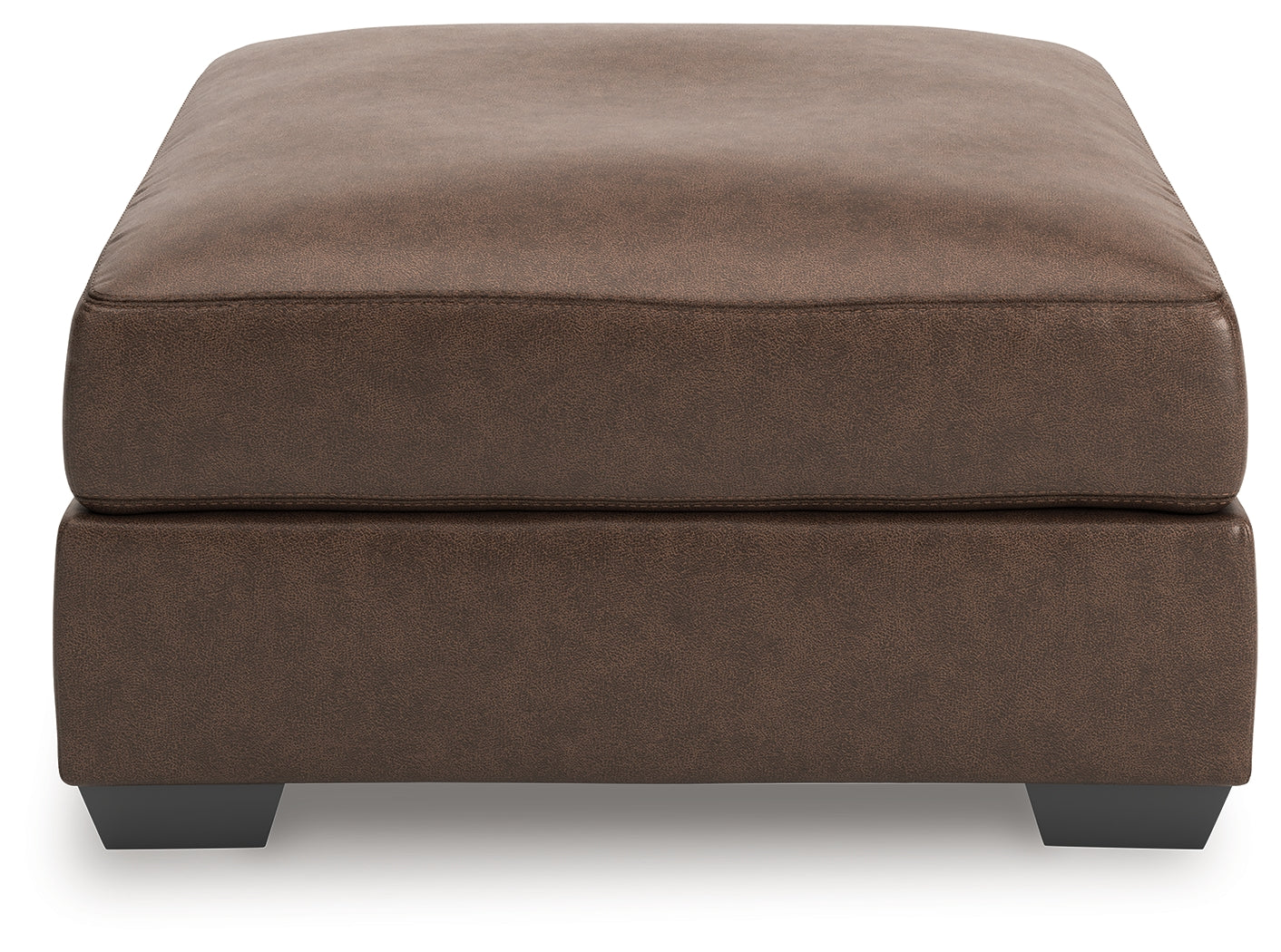 WillowBend Umber Faux Leather Oversized Accent Ottoman