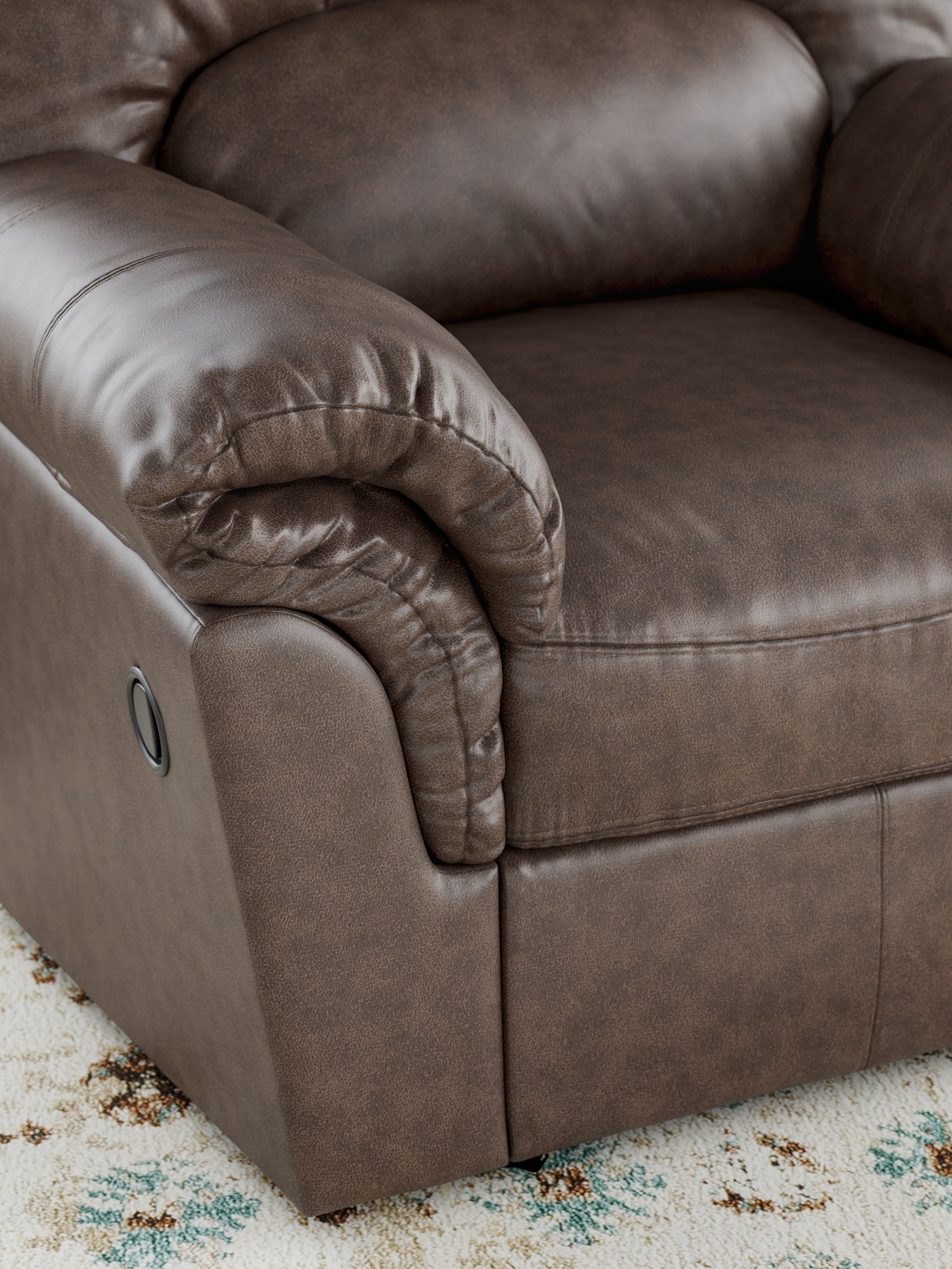 WillowBend Umber Faux Leather Recliner
