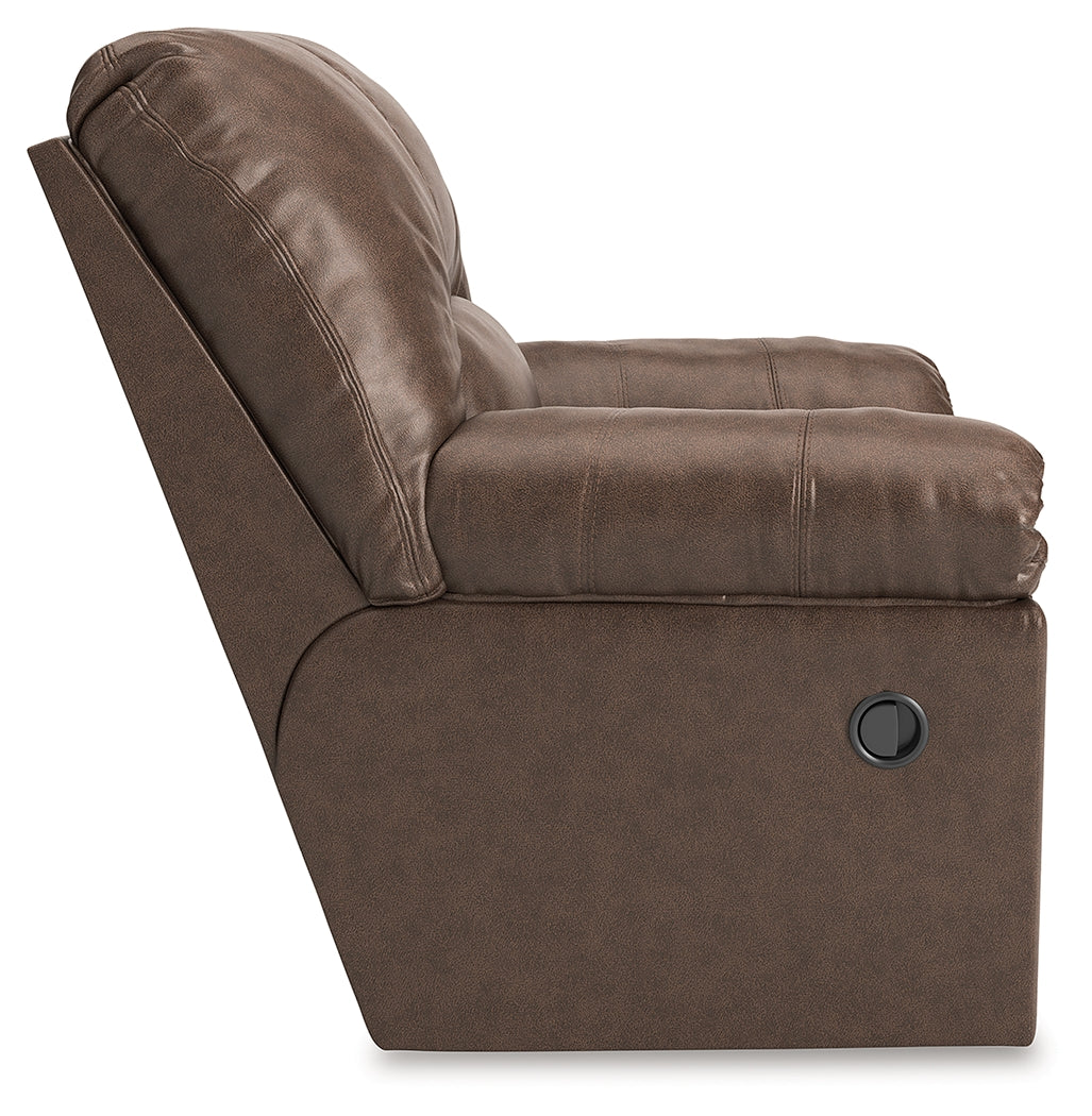 WillowBend Umber Faux Leather Recliner