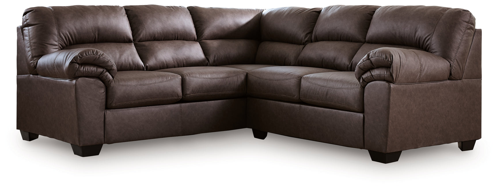 WillowBend Umber Faux Leather 2-Piece Sectional