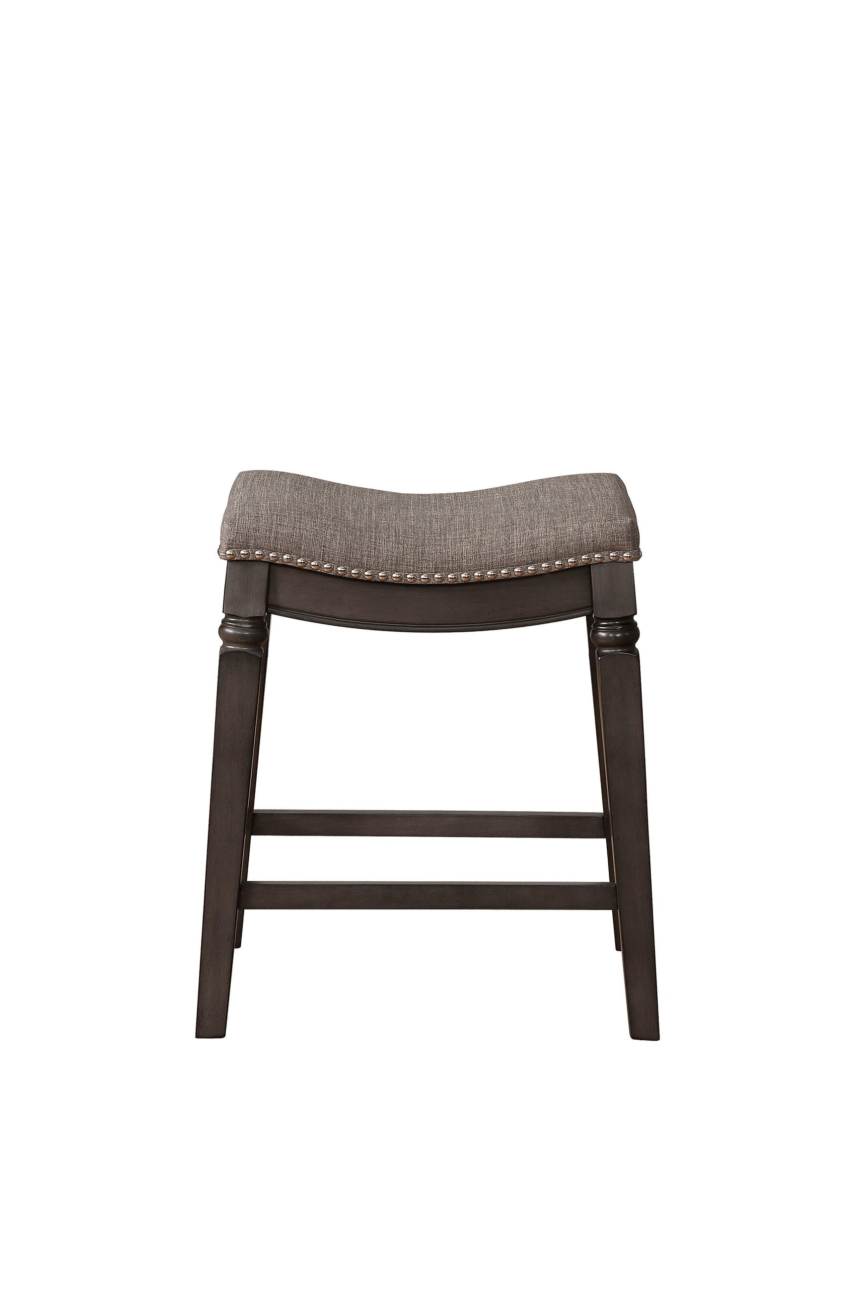 Farlin Gray Saddle Modern Fabric Wood Counter Height Stool - Ella Furniture