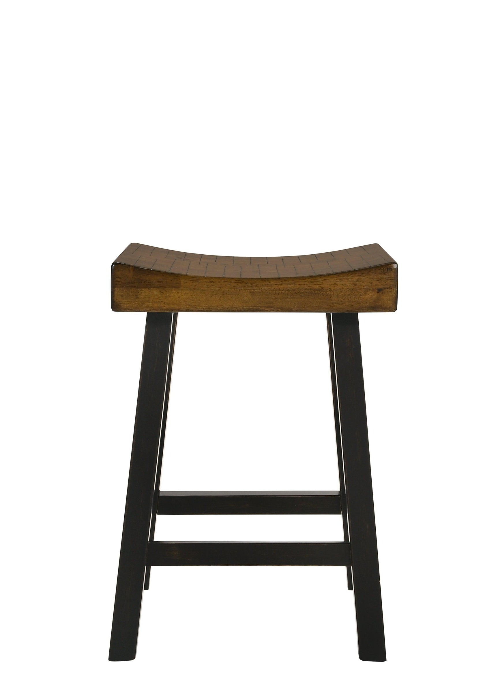 Aruba Saddle Rustic Oak Transitional Wood Bar Stool - Ella Furniture