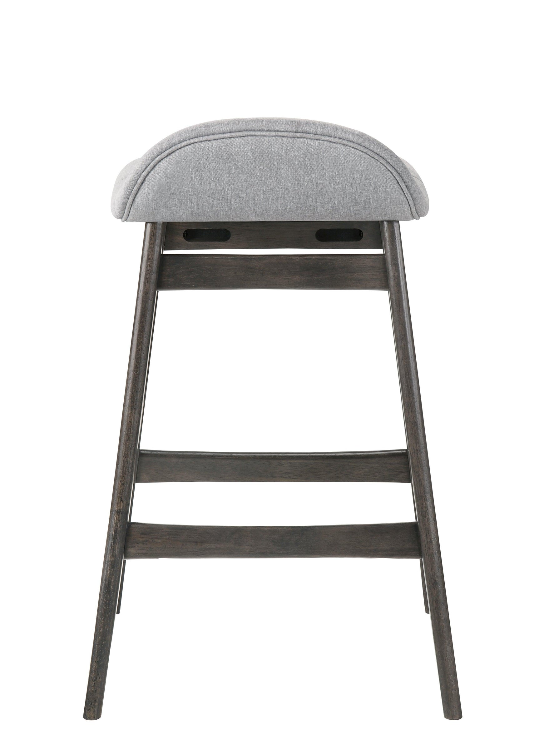 Samar Charcoal Grey Ivory Modern Fabric Wood Bar Stool - Ella Furniture