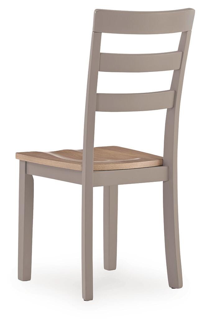 Harperfeld Natural/Gray Dining Chair — back view