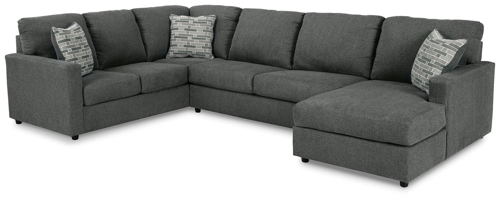 Edenfield Charcoal 3-Piece Sectional With Chaise 29003S2 - Ella Furniture