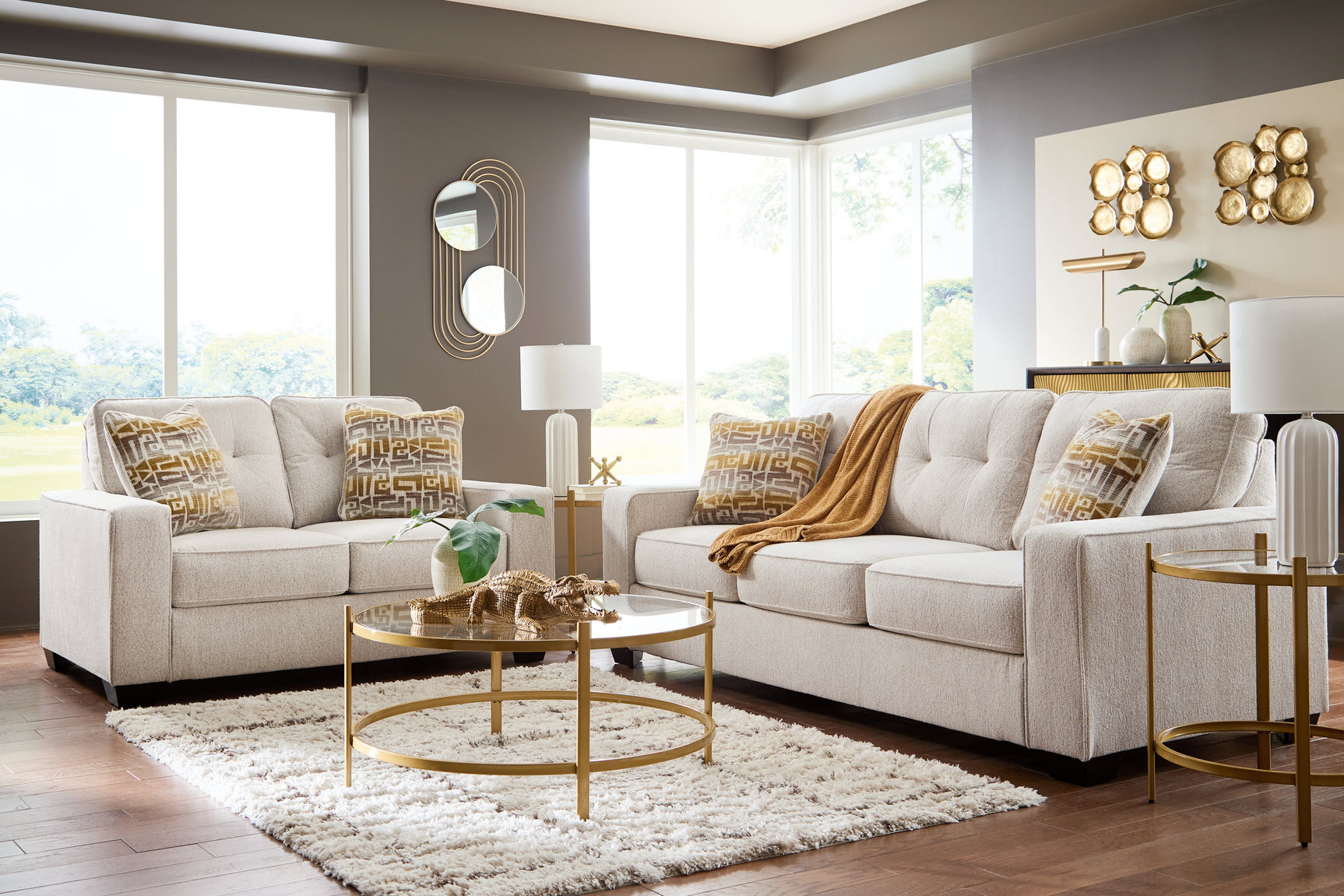 Larimer Stone Sofa and Loveseat