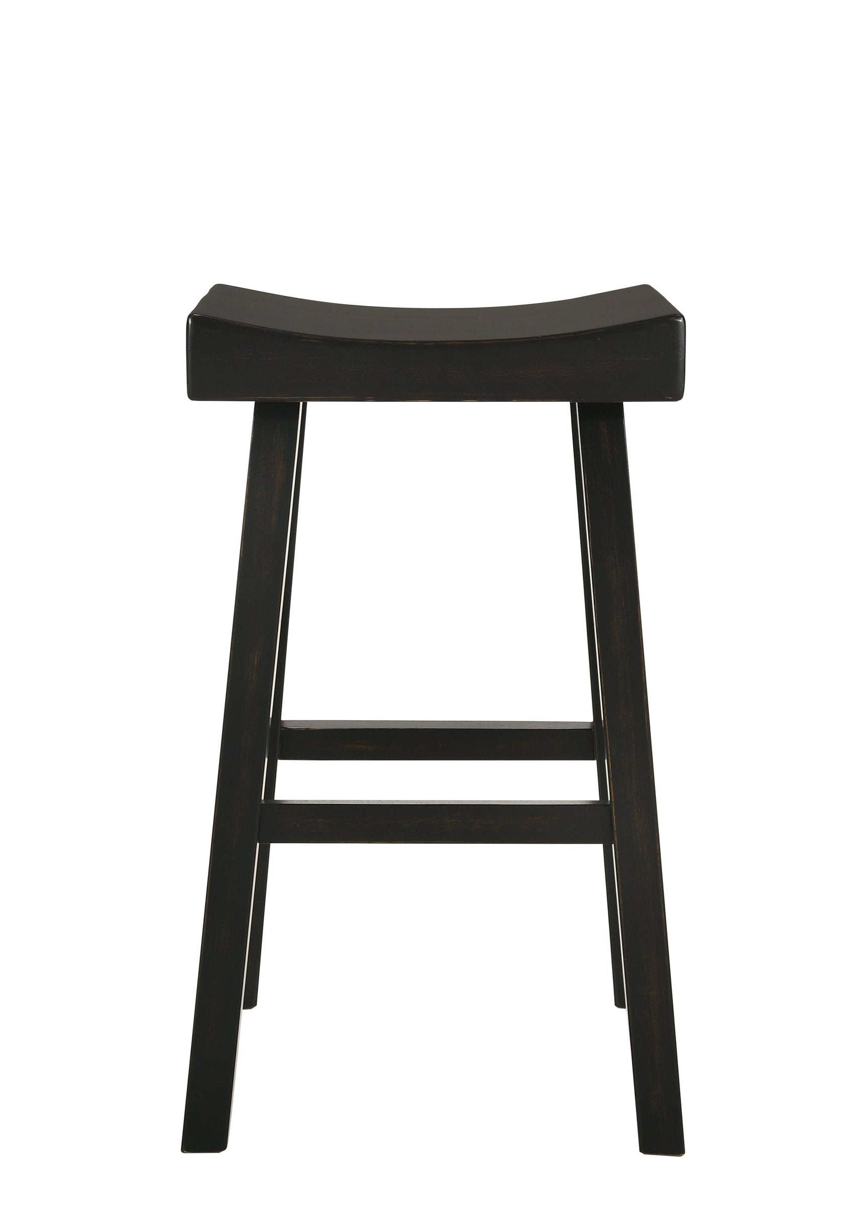 Aruba Saddle Black Rustic Oak Transitional Wood Bar Stool - Ella Furniture