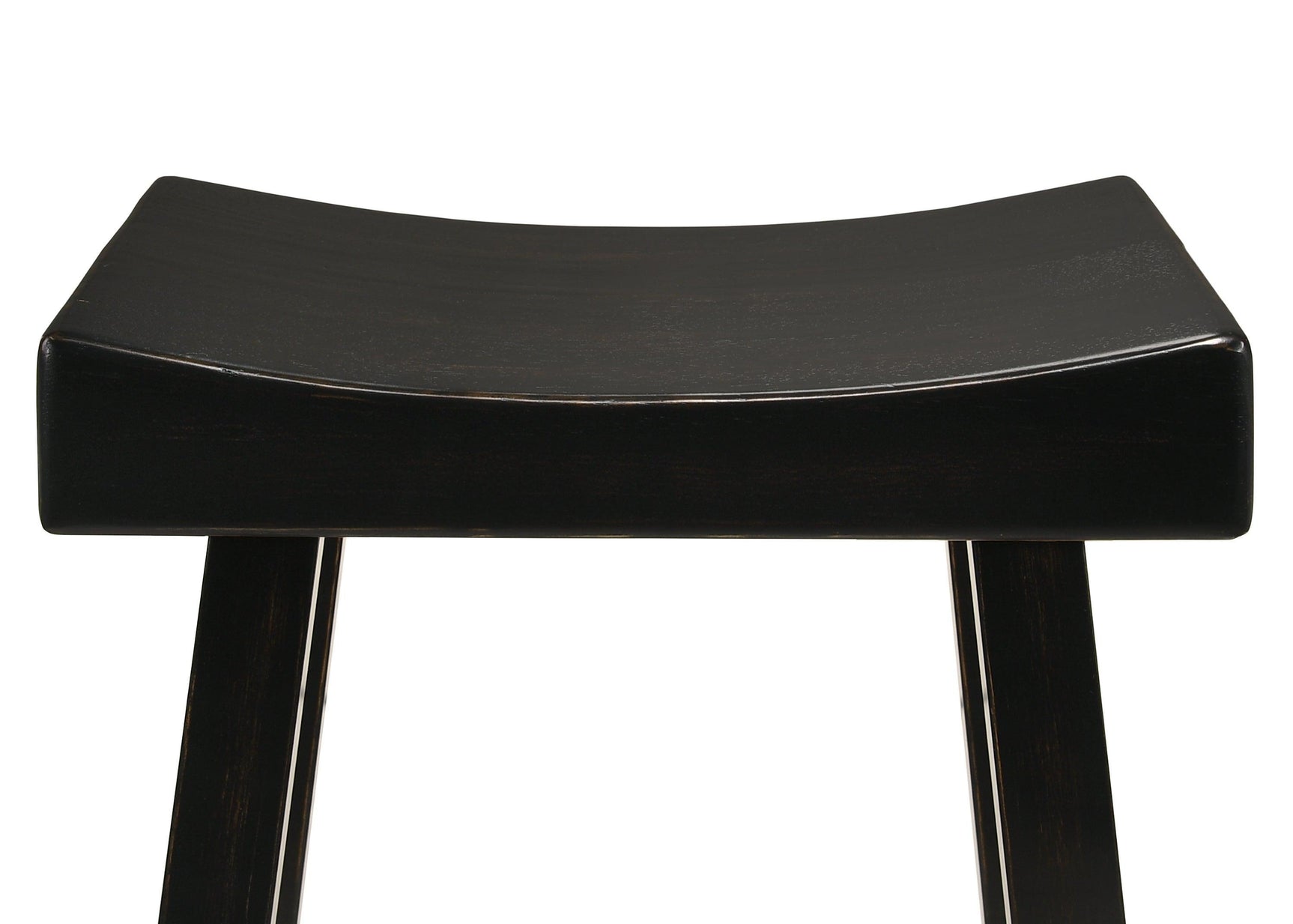 Aruba Saddle Black Rustic Oak Transitional Wood Bar Stool - Ella Furniture