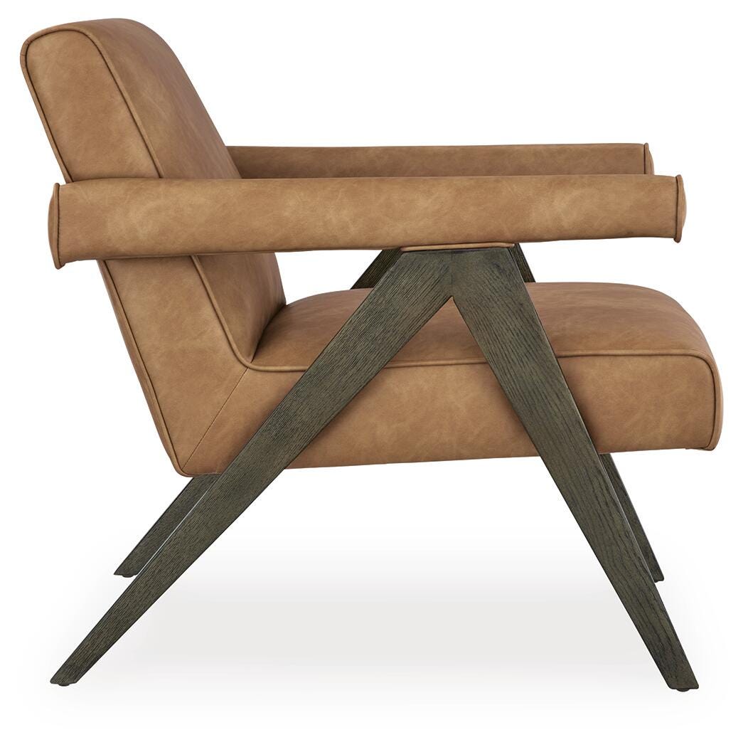 Goda Caramel Accent Chair — side view