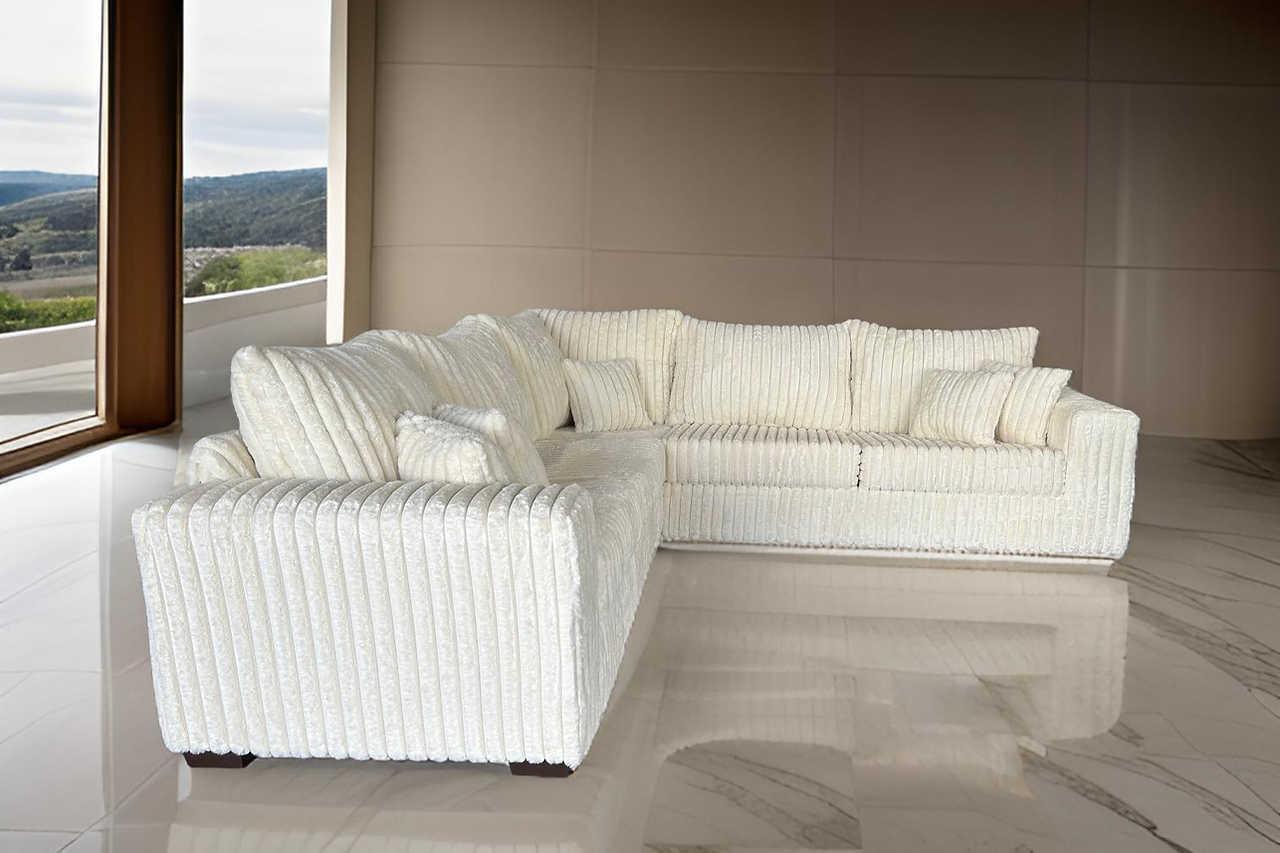 Noah Ivory Corduroy Sectional