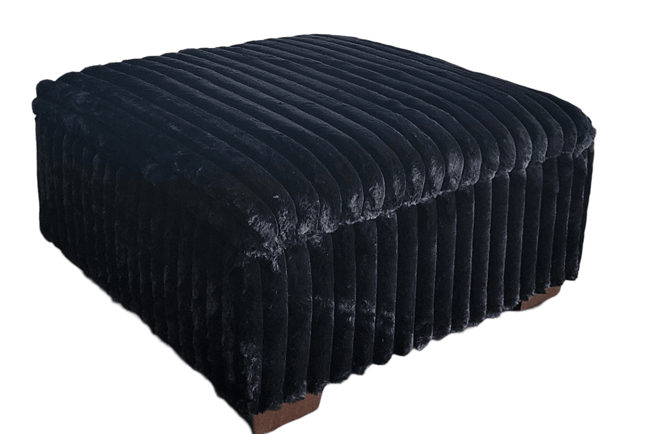 Texan Black Corduroy Ottoman