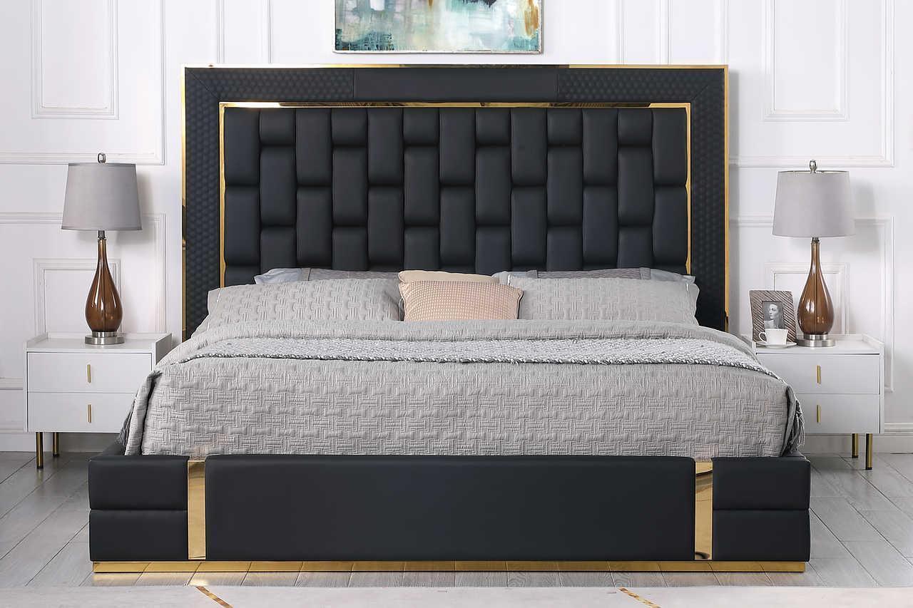 Marbella Black Storage Platform Queen Bed