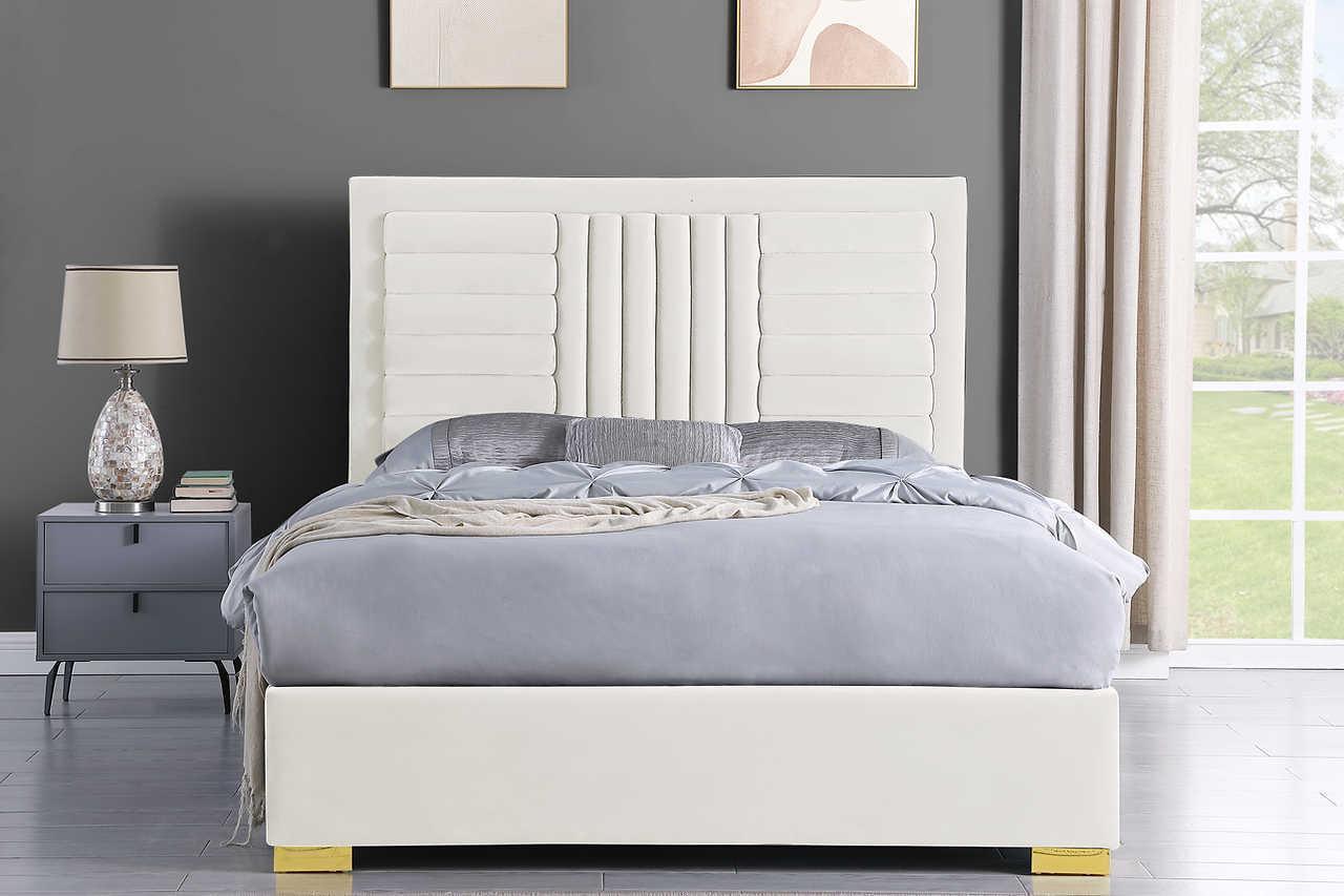 Anita Ivory Upholstered Platform King Bed