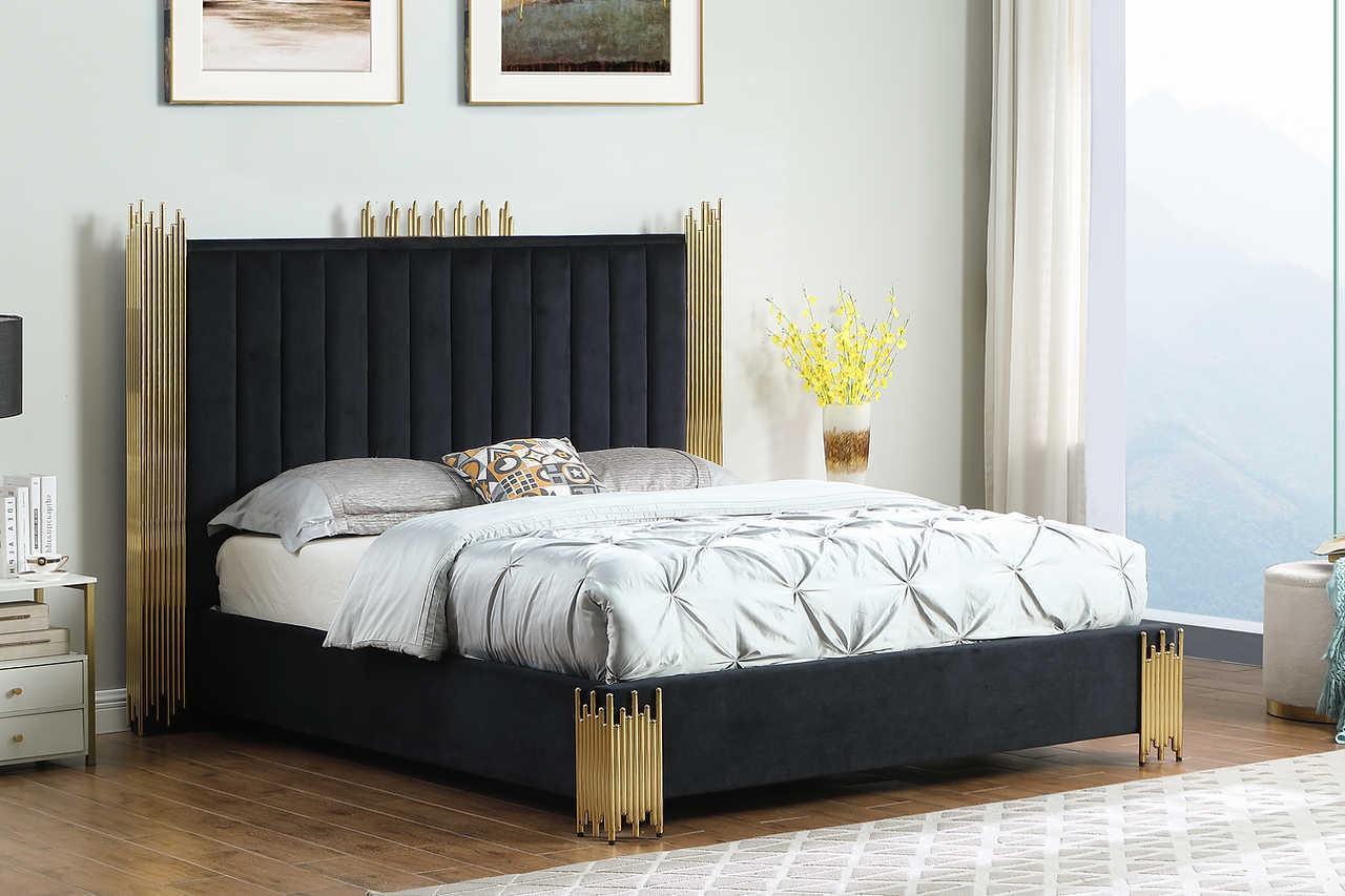 Token Black Modern Platform Queen Bed - Ella Furniture