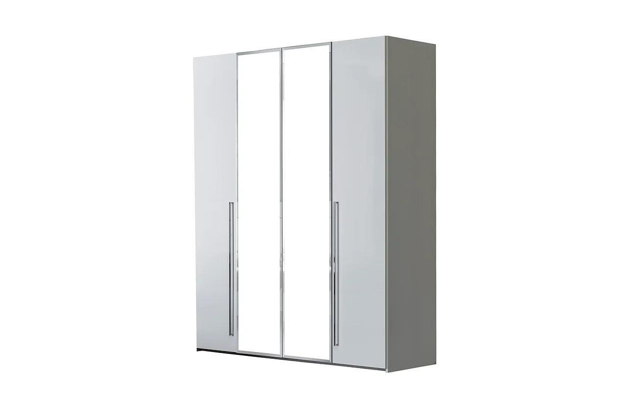 Kimera White Modern Contemporary High Gloss Lacquer Solid Wood 5-Drawers Chest - Ella Furniture