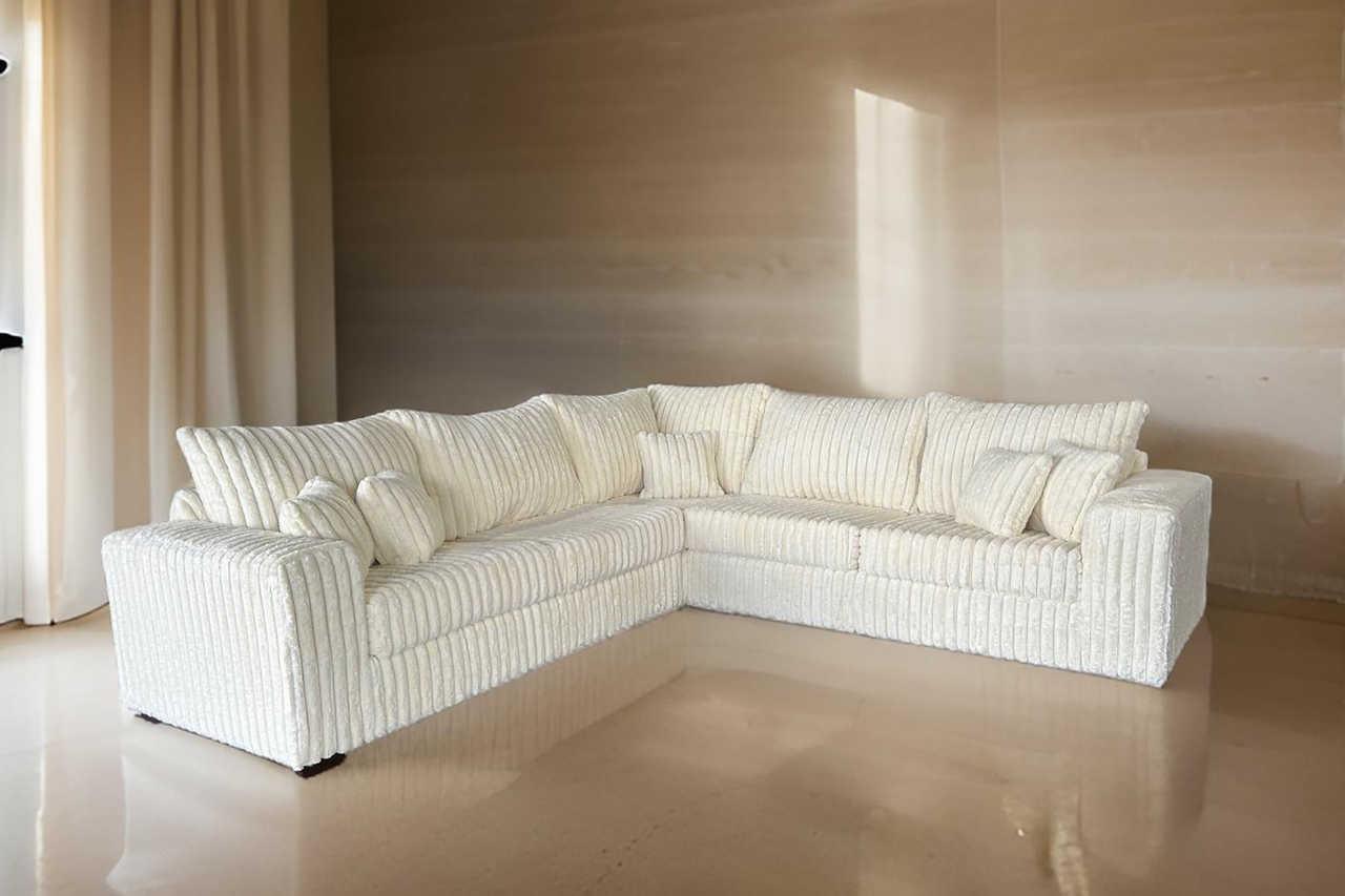 Noah Ivory Corduroy Sectional