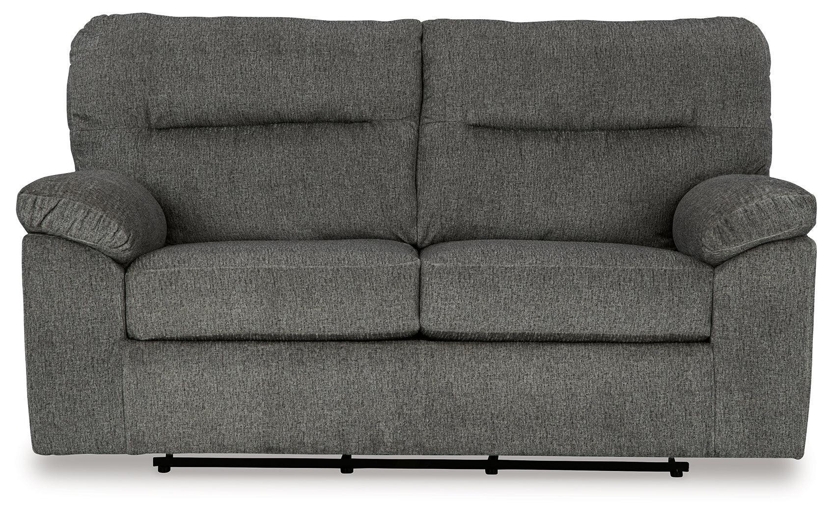 Bindura Mineral Velvet Glider Loveseat