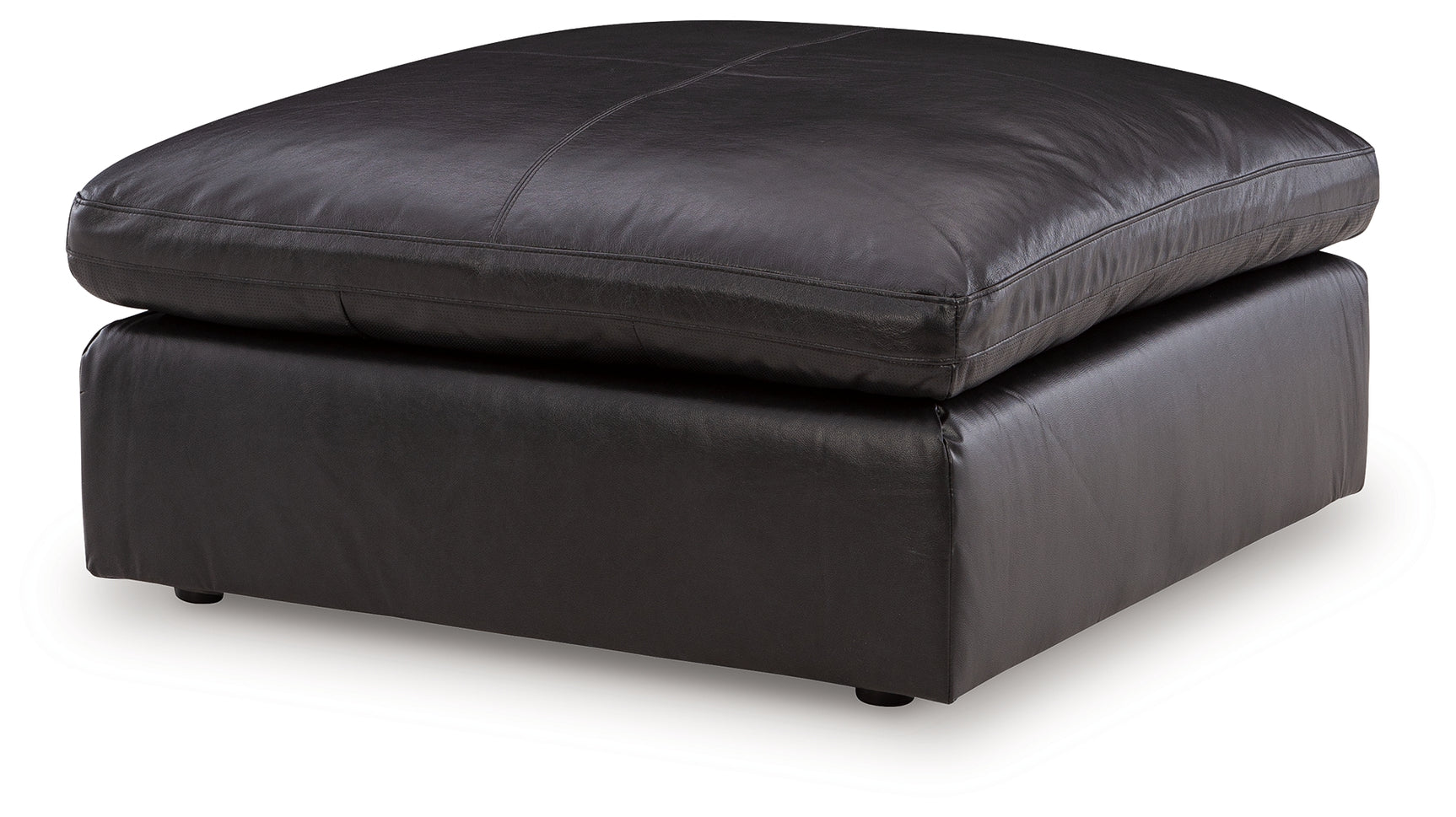 Emilia Black Leather Oversized Accent Ottoman