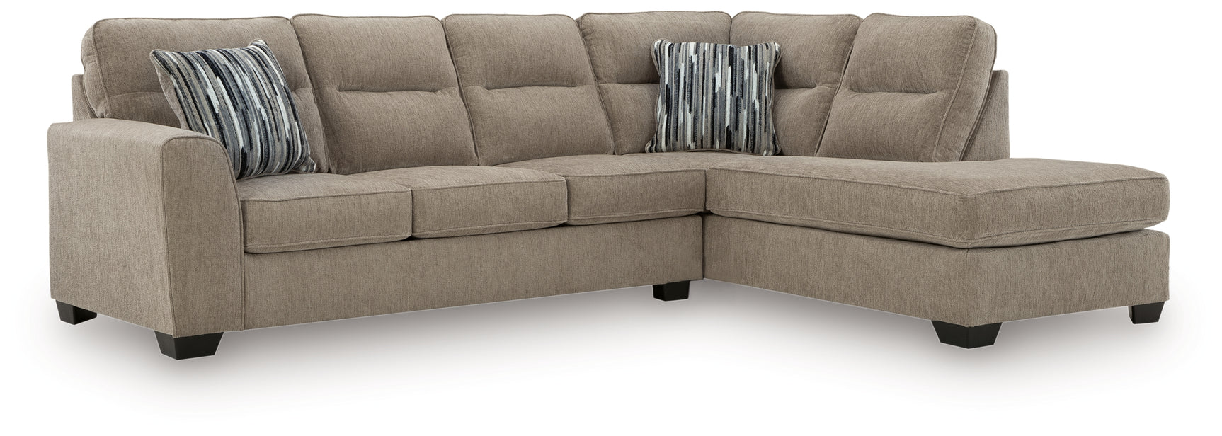 Olten Mocha Chenille 2-Piece Sectional with Chaise