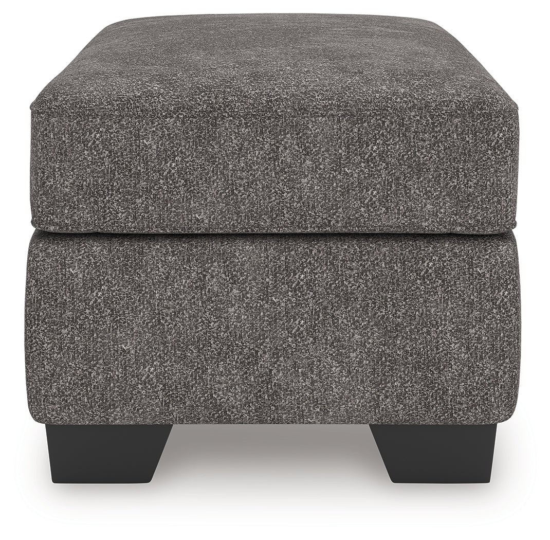 Olten Graphite Chenille Ottoman