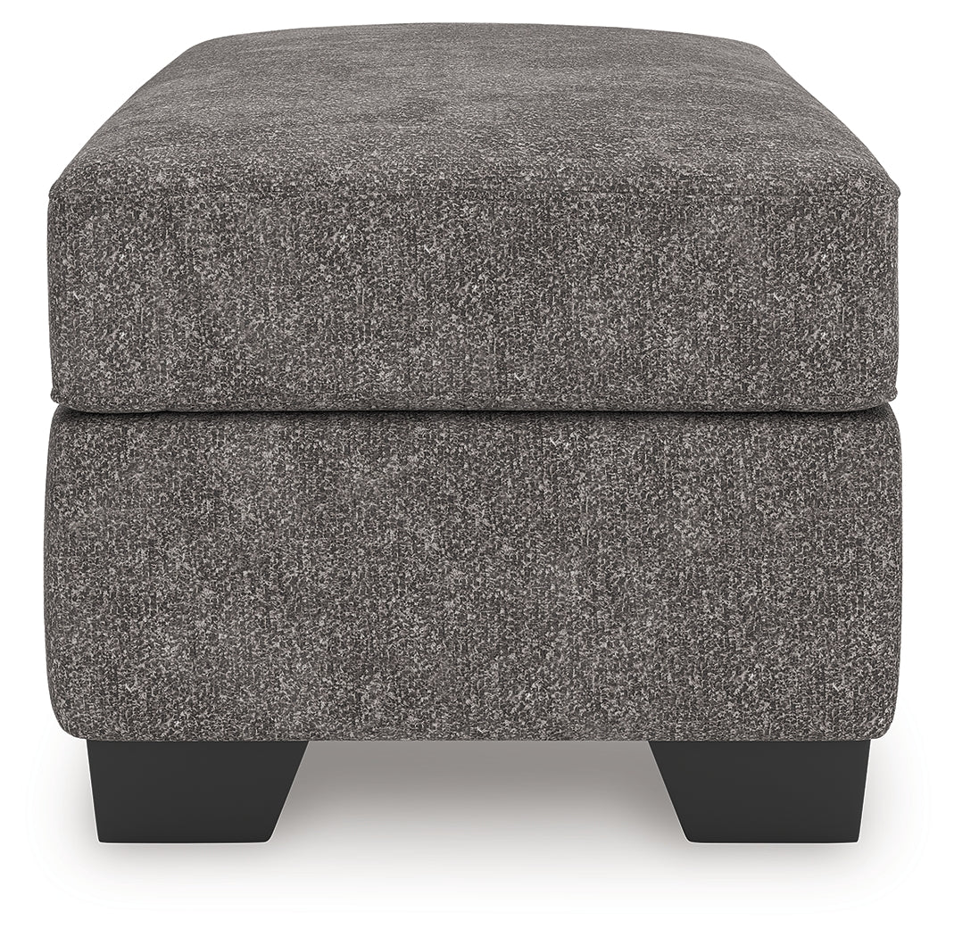 Olten Graphite Chenille Ottoman