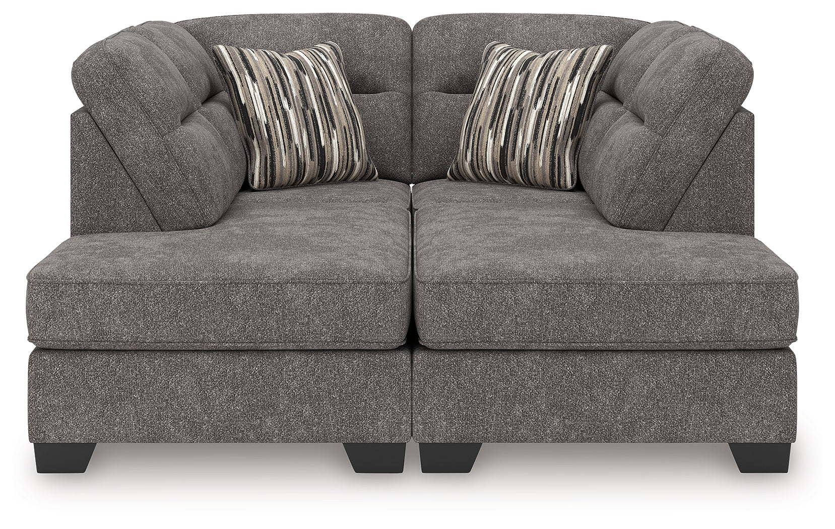Olten Graphite Chenille 2-Piece Super Chaise