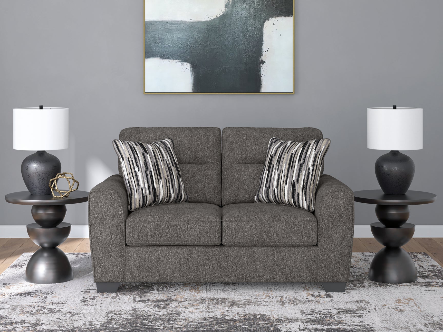 Olten Graphite Chenille Loveseat