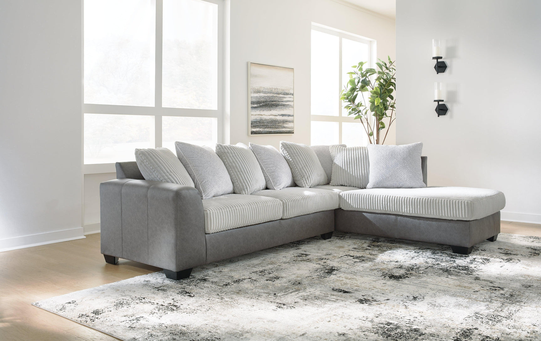 Clairette Court Alloy Chenille 2-Piece Sectional with Chaise