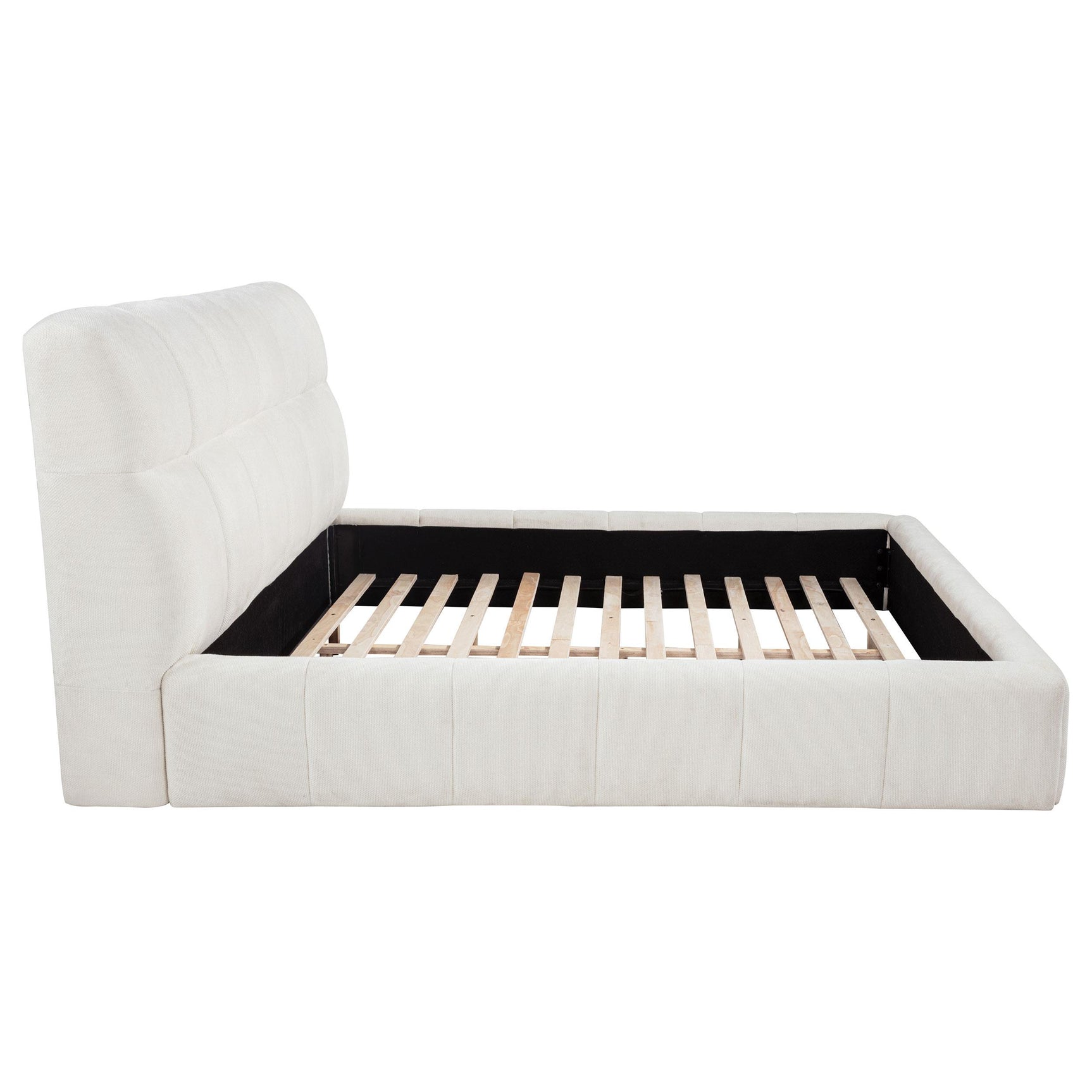 Nollet 48-inch Upholstered Eastern King Platform Bed Cream