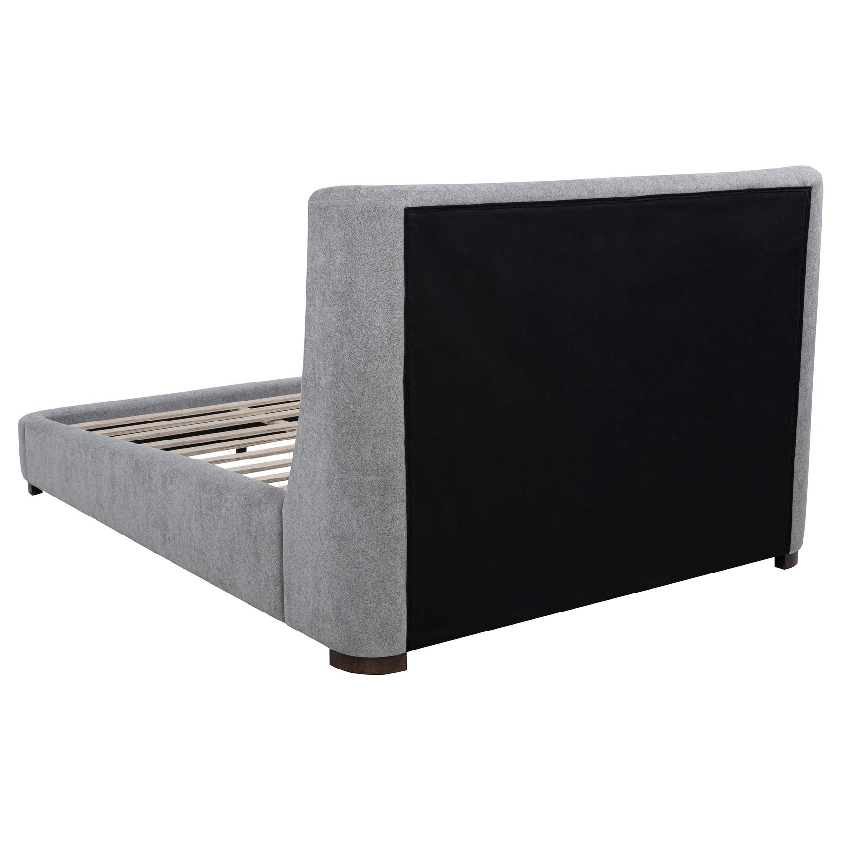 Rennes Upholstered Eastern King Wingback Platform Bed Grey
