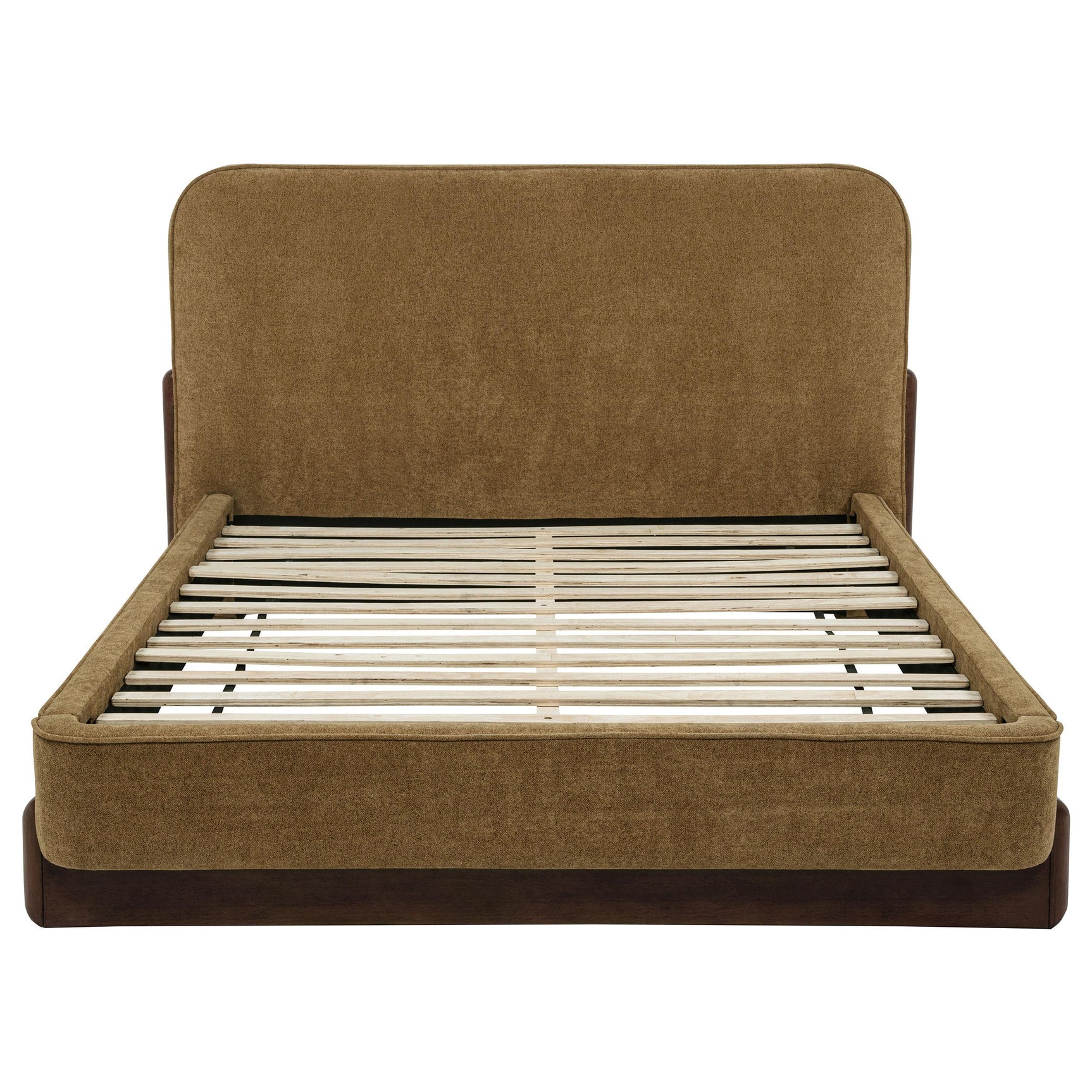Baldacci Upholstered Eastern King Platform Bed Curry and Walnut